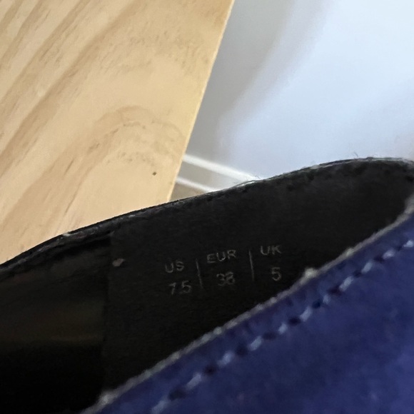 𝅺ALDO Women’s Platform Blue Suede Heels Size 7.5 - Picture 12 of 14